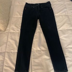 Dark blue skinny mid rise jeans